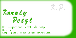 karoly petzl business card